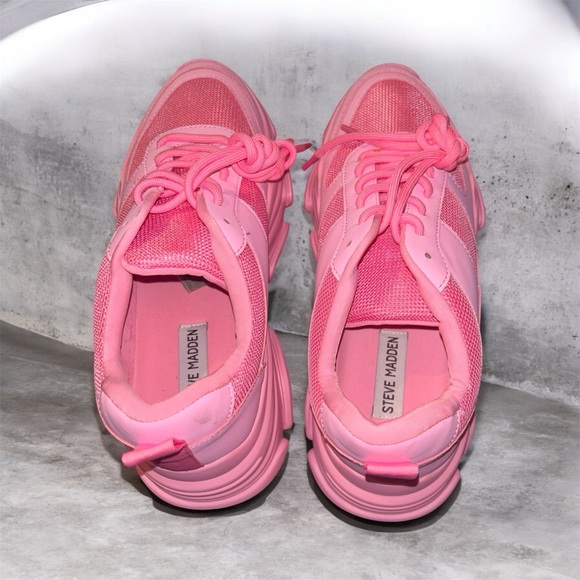 Steve Madden Chunky Pink Sneakers - Picture 5 of 7